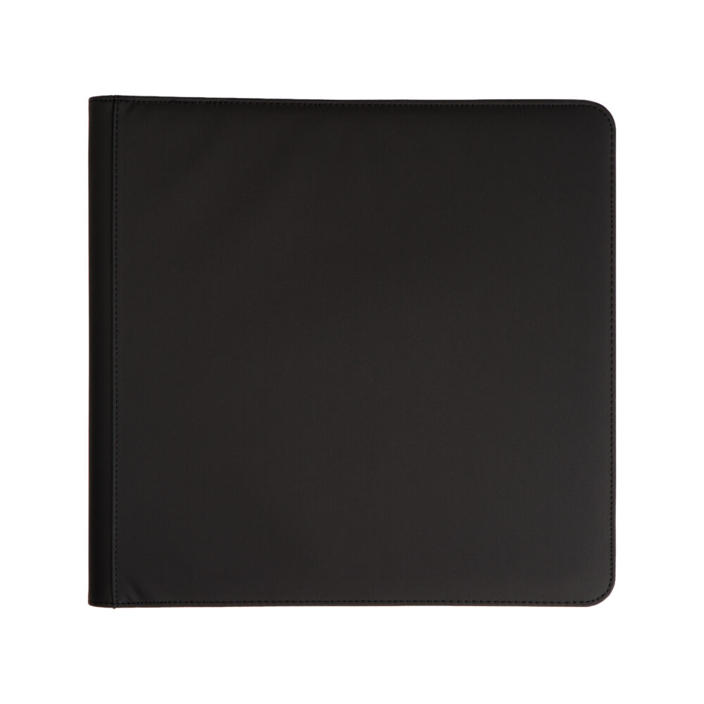12-Pocket toploader black premium collector binder front view
