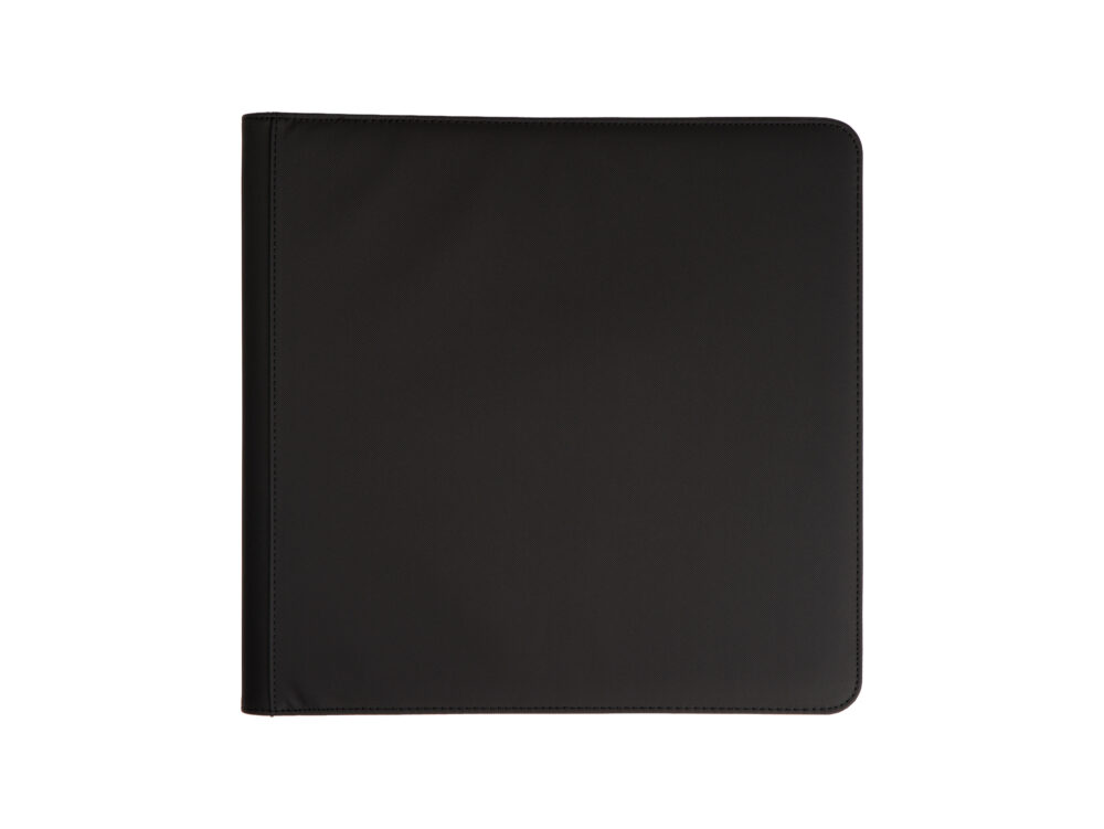 12-Pocket toploader black premium collector binder front view