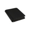 Angled view of black premium 1-Pocket Jumbo collector binder with zipper