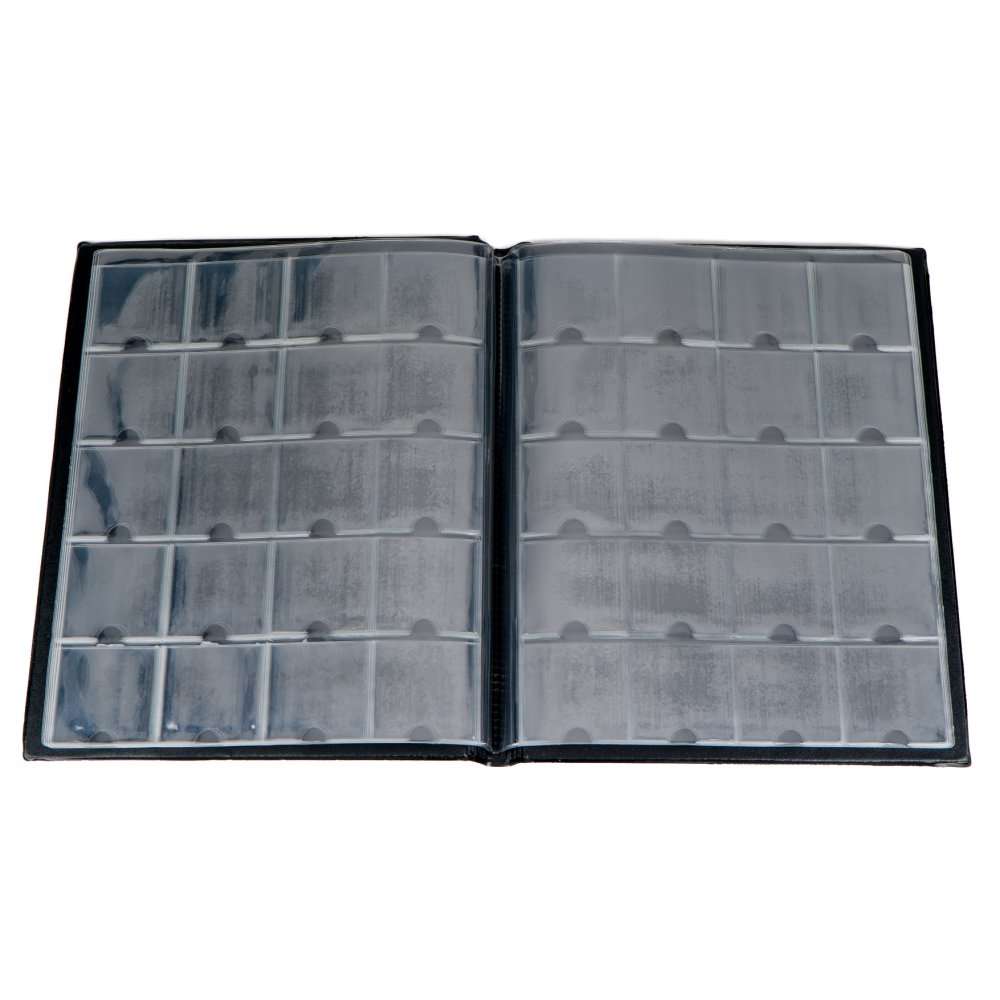 Empty coin binder with transparent pocket pages