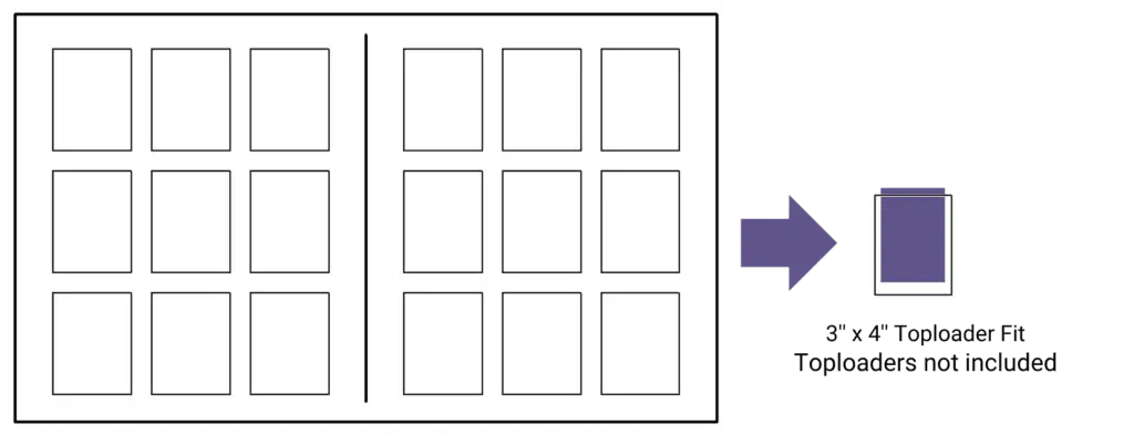 9-pocket binder page fits 3x4 toploaders