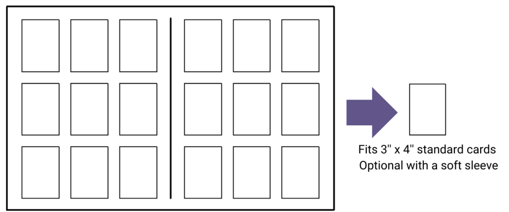 9-pocket binder page for standard 3x4 trading cards